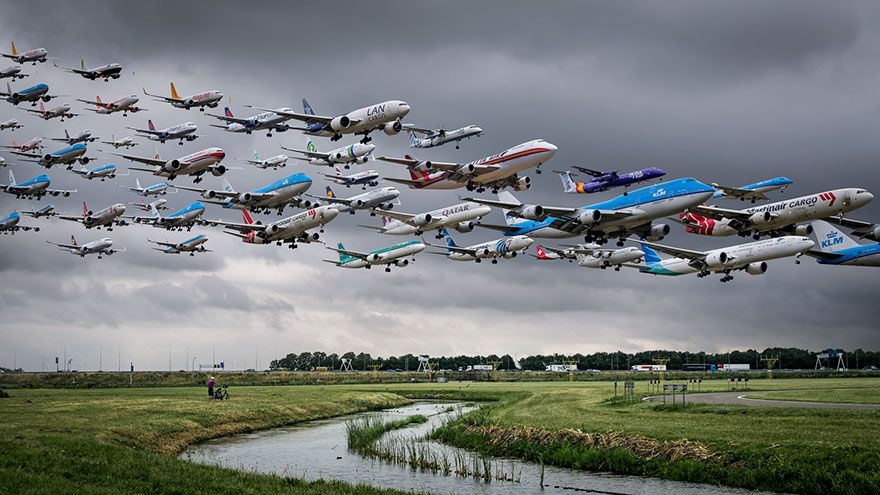 Dünya hava trafiğinin 2 yılda çekilen inanılmaz fotoğrafları