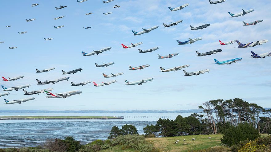 Dünya hava trafiğinin 2 yılda çekilen inanılmaz fotoğrafları